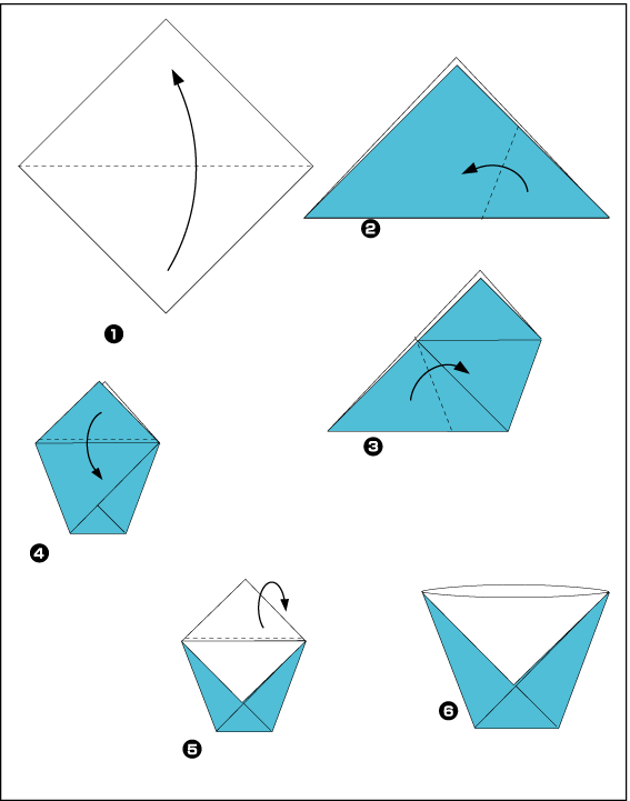 схема оригами стаканчик